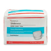 Cardinal Health SureCare™ Plus Protective Underwear, Small/Medium 34"-46" – Moderate to Heavy Absorbency